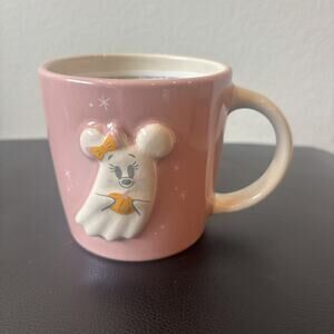 Disney Parks 2025 Halloween Minnie Ghost Mug Pink Bow Pumpkin NEW